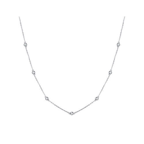 925 sterling silver fine CZ jewelry wholesale cubic zirconia bezel choker neckace 